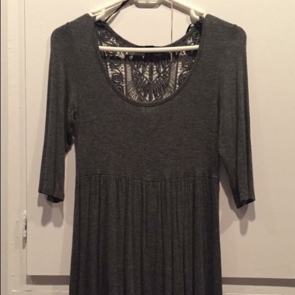 Charcoal dress with cutout back!